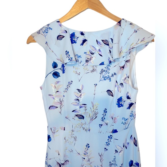 BANANA REPUBLIC - Faux Wrap High Low Floral Ruffle Dress. Size 2 - Picture 8 of 12